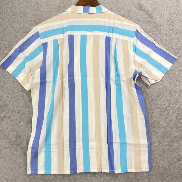 NEW Lands' End Men's L Striped Button-Down Shirt Traditional Fit Cotton/Viscose - Picture 2 of 8